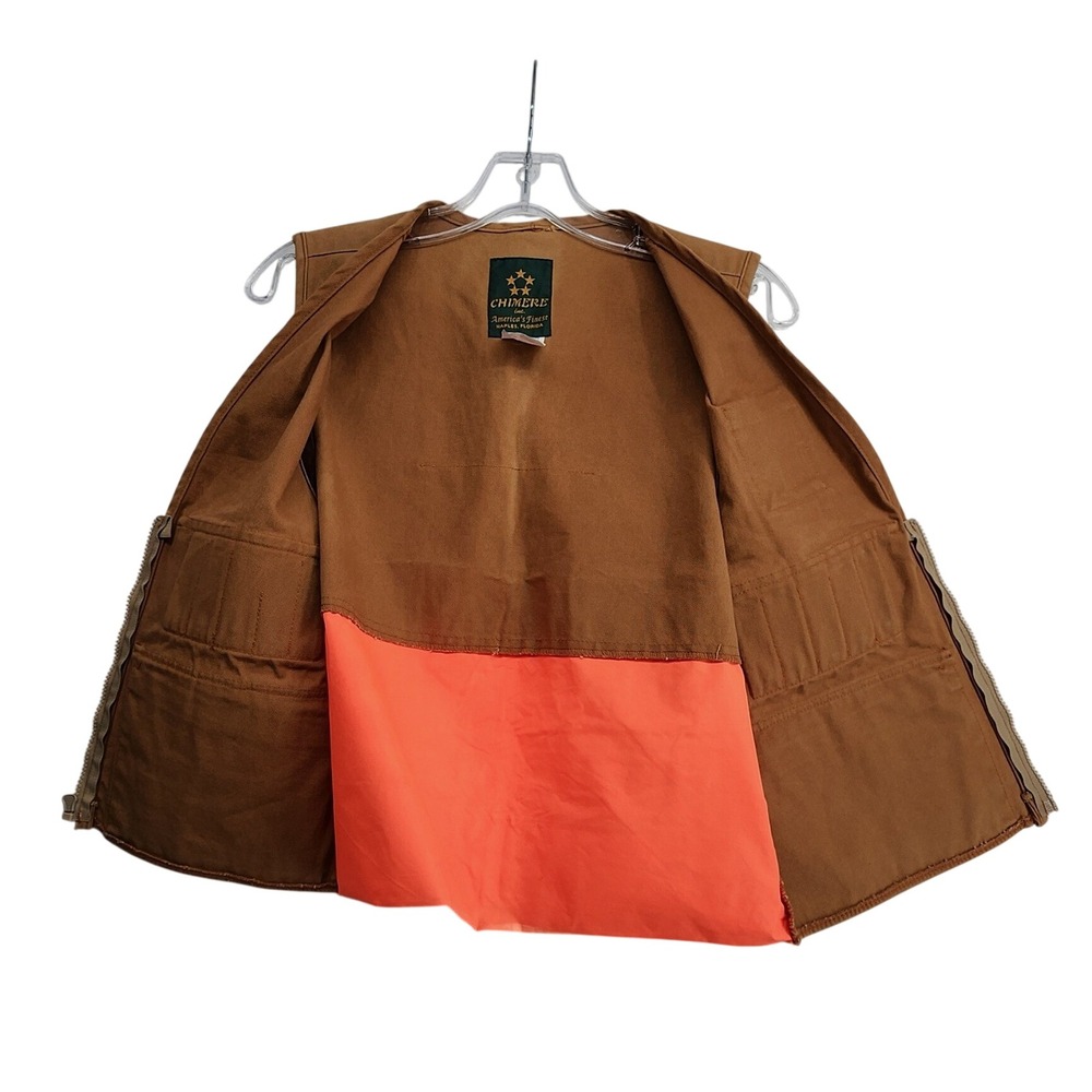 Chimere Large Brown Hunting Vest Blaze Orange Game Bag Canvas Utility Gorpcore L